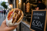 Κάθε πέρσι και φθηνότερο το σουβλάκι: Έως 6,5 ευρώ το τυλιχτό