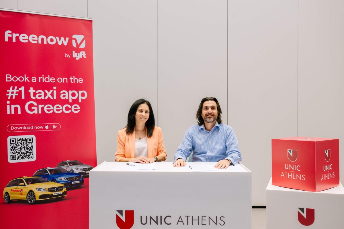 Μνημόνιο συνεργασίας υπέγραψαν Freenow by Lyft και UNIC Athens